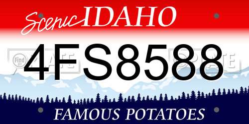 4FS8588 Idaho License Plate