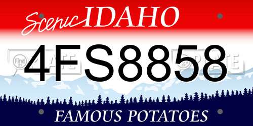 4FS8858 Idaho License Plate