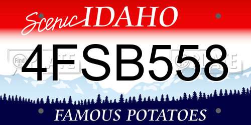 4FSB558 Idaho License Plate