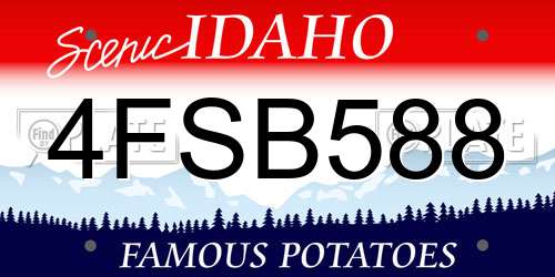 4FSB588 Idaho License Plate