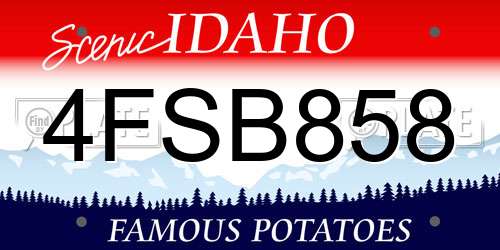 4FSB858 Idaho License Plate