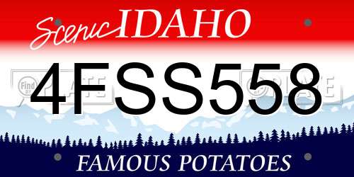 4FSS558 Idaho License Plate