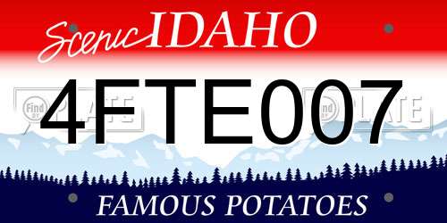 4FTE007 Idaho License Plate