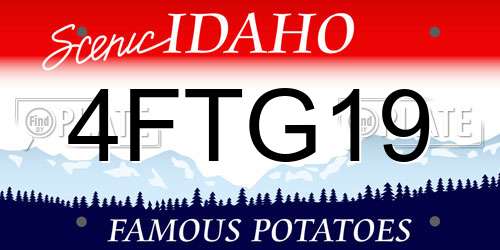 4FTG19 Idaho License Plate