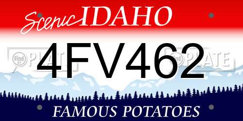 4FV462 Idaho License Plate