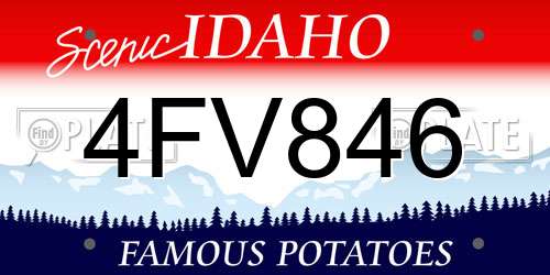 4FV846 Idaho License Plate