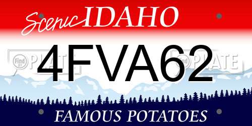 4FVA62 Idaho License Plate