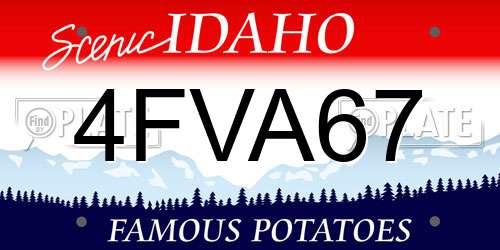 4FVA67 Idaho License Plate