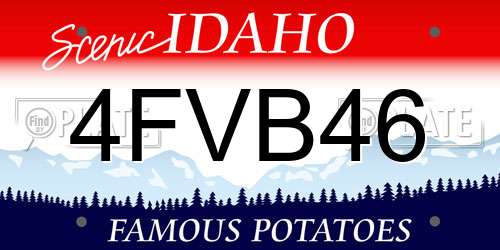 4FVB46 Idaho License Plate