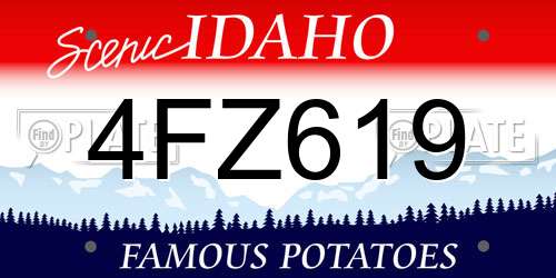 4FZ619 Idaho License Plate