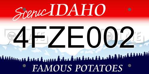 4FZE002 Idaho License Plate