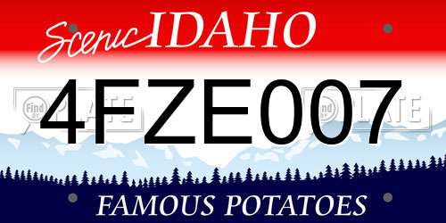 4FZE007 Idaho License Plate