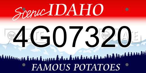 4G07320 Idaho License Plate