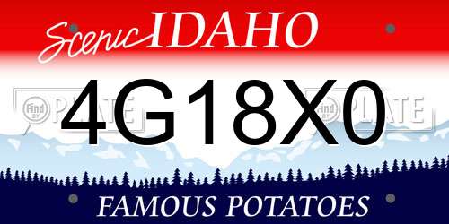 4G18X0 Idaho License Plate