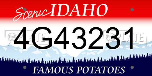 4G43231 Idaho License Plate
