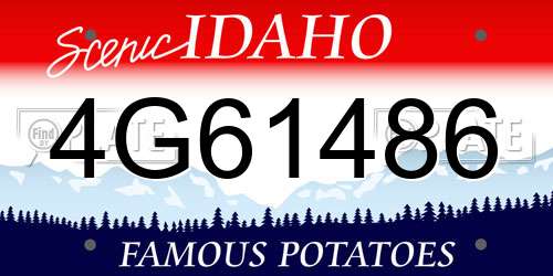 4G61486 Idaho License Plate