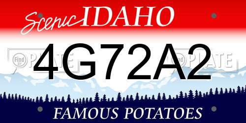4G72A2 Idaho License Plate