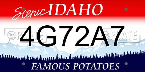 4G72A7 Idaho License Plate