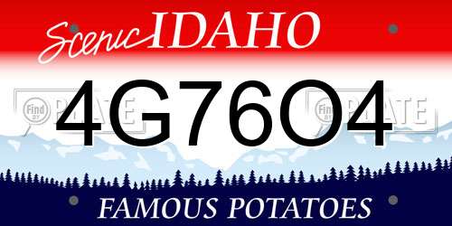 4G76O4 Idaho License Plate