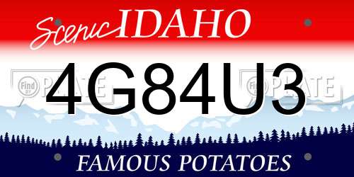 4G84U3 Idaho License Plate