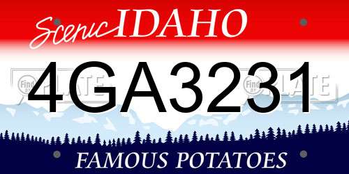 4GA3231 Idaho License Plate