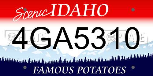 4GA5310 Idaho License Plate