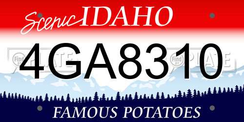 4GA8310 Idaho License Plate