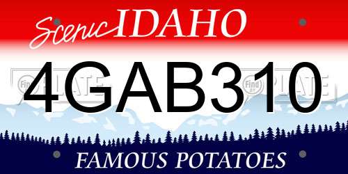 4GAB310 Idaho License Plate