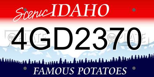 4GD2370 Idaho License Plate
