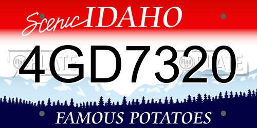 4GD7320 Idaho License Plate