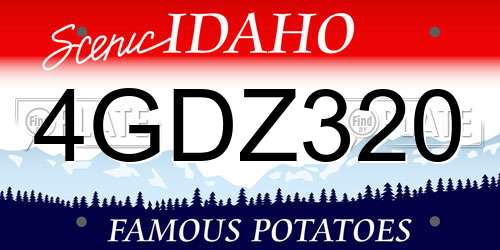4GDZ320 Idaho License Plate