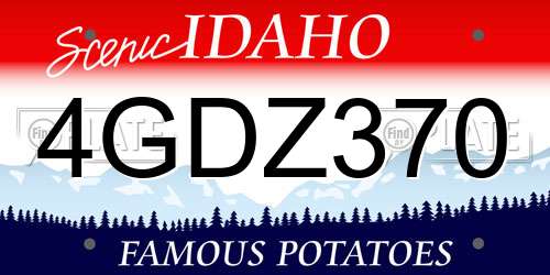 4GDZ370 Idaho License Plate