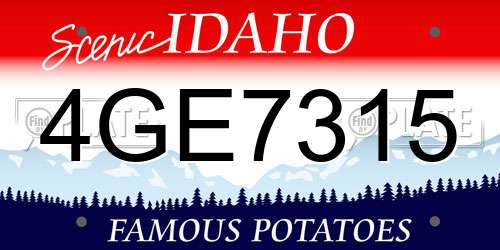 4GE7315 Idaho License Plate