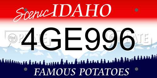 4GE996 Idaho License Plate
