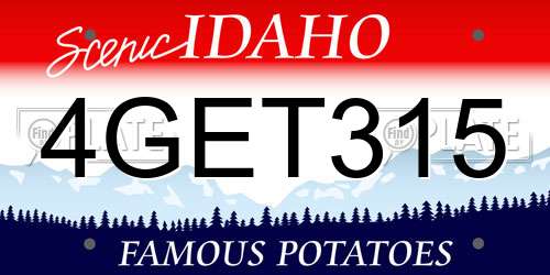 4GET315 Idaho License Plate