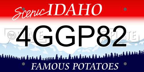 4GGP82 Idaho License Plate