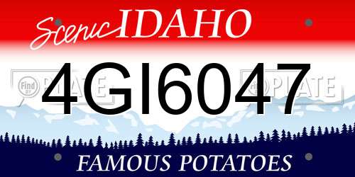 4GI6047 Idaho License Plate