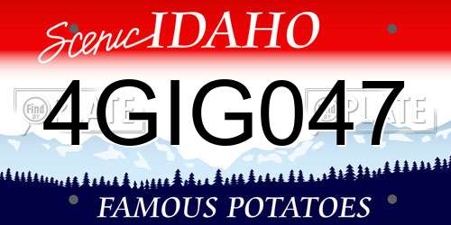 4GIG047 Idaho License Plate
