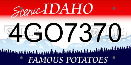 4GO7370 Idaho License Plate