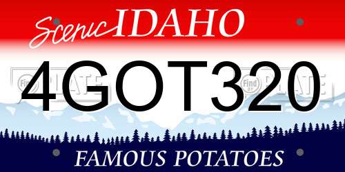 4GOT320 Idaho License Plate