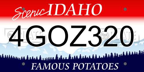 4GOZ320 Idaho License Plate