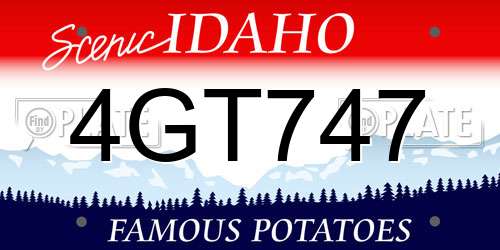 4GT747 Idaho License Plate