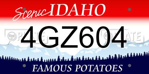 4GZ604 Idaho License Plate