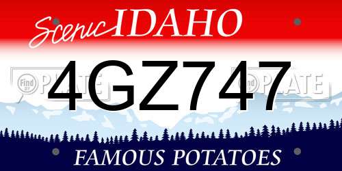 4GZ747 Idaho License Plate