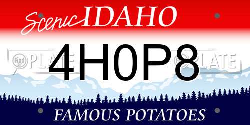 4H0P8 Idaho License Plate