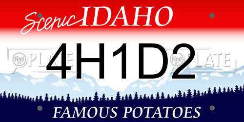 4H1D2 Idaho License Plate