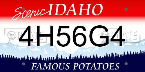 4H56G4 Idaho License Plate