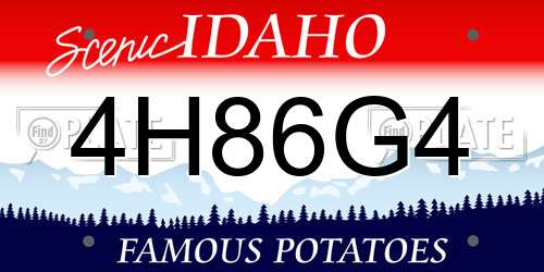 4H86G4 Idaho License Plate