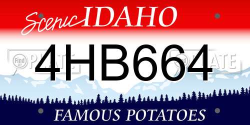 4HB664 Idaho License Plate