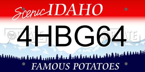 4HBG64 Idaho License Plate